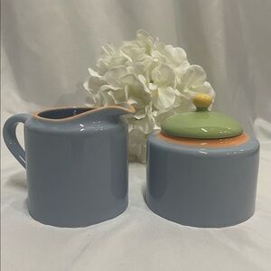 Corningware "Accessories" Stoneware Cream and Sugar Set